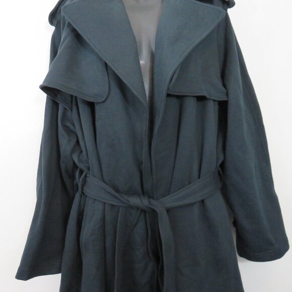 NWT $248 Skims Size Small Boyfriend Fleece Oversized Trench Coat In Washed Onyx - Picture 5 of 12